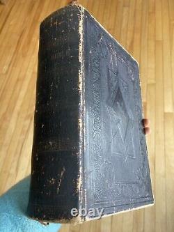 RARE! Antique 1848 Pre Civil War LARGE FAMILY HOLY BIBLE Perfect New York ABS