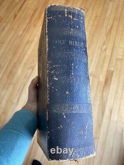 RARE! Antique 1848 Pre Civil War LARGE FAMILY HOLY BIBLE Perfect New York ABS