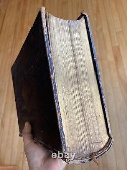 RARE! Antique 1848 Pre Civil War LARGE FAMILY HOLY BIBLE Perfect New York ABS