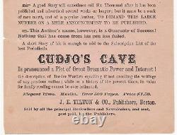 RARE Civil War Broadside 1864 Book Cudjo's Cave by John Townsend Trowbridge