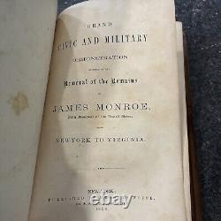 REMOVAL of JAMES MONROE'S REMAINS NY to Virginia 1858 Sectionalism on Parade