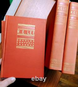 R. E. LEE Set Douglas Southall Freeman Gen. Rob't E. Lee biography 1st ED SIGNED