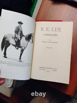 R. E. LEE Set Douglas Southall Freeman Gen. Rob't E. Lee biography 1st ED SIGNED