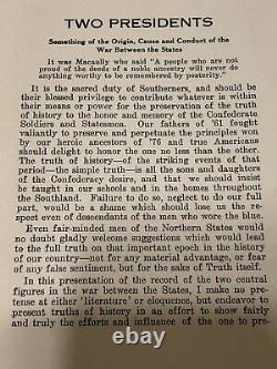 Rare 1927 TWO PRESIDENTS Lincoln JEFF DAVIS Civil War Confederate Views UCV