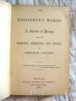 Rare Abraham Lincoln Book 1865 Assassination Year CIVIL War Antique Us History