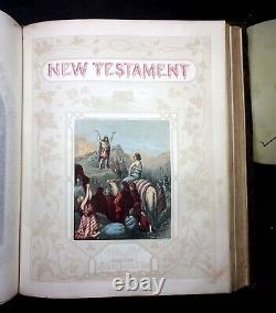 Rare Antique Civil-War Era HOLY BIBLE, Dated 1860, Family History, Leather Cover