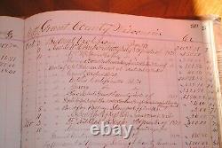 Rare Early County Treasurer's Ledger / Written Accounts Through The Civil War