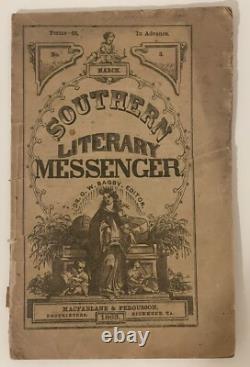 Rare Historical 1865 Southern Literary Messenger Civil War Confederate Era