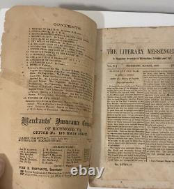 Rare Historical 1865 Southern Literary Messenger Civil War Confederate Era