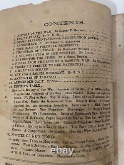 Rare Historical 1865 Southern Literary Messenger Civil War Confederate Era