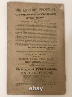 Rare Historical 1865 Southern Literary Messenger Civil War Confederate Era