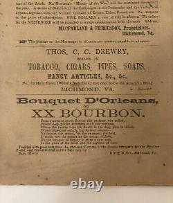 Rare Historical 1865 Southern Literary Messenger Civil War Confederate Era