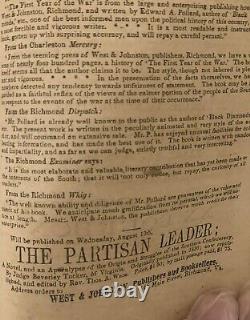 Rare Historical 1865 Southern Literary Messenger Civil War Confederate Era