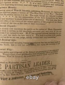 Rare Historical 1865 Southern Literary Messenger Civil War Confederate Era