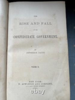 Rare Original Edition The Rise and Fall of the Confederate Government (V. 1&2)