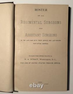 STRAIT Roster of All Regimental Surgeons Assistant Surgeons 1st 1882 Civil War