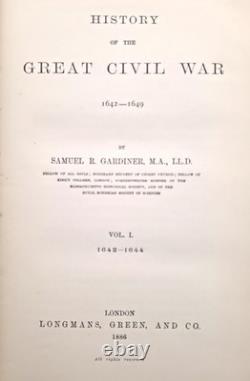 Samuel R Gardiner History of the Great Civil War 1642-1649 3 Vols 1st Ed