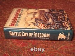 Signed Battle Cry Of Freedom Pulitzer Prize CIVIL War -dj In Brodart Cover