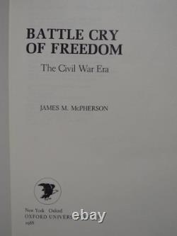 Signed Battle Cry Of Freedom Pulitzer Prize CIVIL War -dj In Brodart Cover