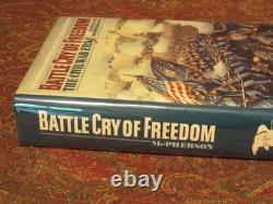 Signed Battle Cry Of Freedom Pulitzer Prize CIVIL War -dj In Brodart Cover