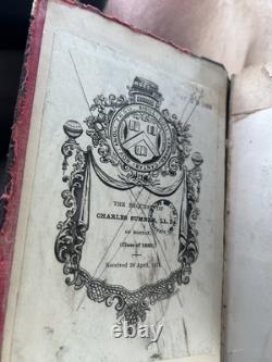 Signed Chas. SUMNER 1857 Impending Crisis of the South Hilton Helper 1st Ed LTHR