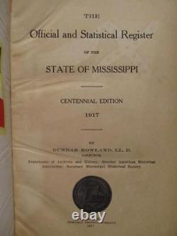 Signed Register Of The State Of Mississippi Signed By Ms CIVIL War Officer