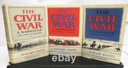 THE CIVIL WAR A Narrative by SHELBY FOOTE HCDJ COMPLETE 3 VOL. SET