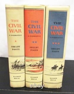 THE CIVIL WAR A Narrative by SHELBY FOOTE HCDJ COMPLETE 3 VOL. SET
