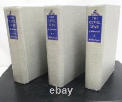THE CIVIL WAR A Narrative by SHELBY FOOTE HCDJ COMPLETE 3 VOL. SET
