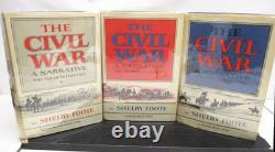 THE CIVIL WAR A Narrative by SHELBY FOOTE HCDJ COMPLETE 3 VOL. SET