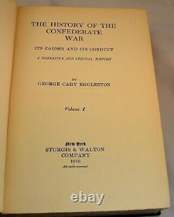 THE HISTORY OF THE CONFEDERATE WAR 1910 First Ed. Two Volumes Civil War Military