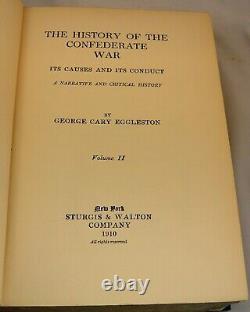 THE HISTORY OF THE CONFEDERATE WAR 1910 First Ed. Two Volumes Civil War Military