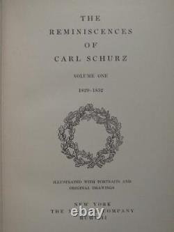 THE REMINISCENCES OF CARL SCHURZ 1907 CIVIL WAR COMPLETE SET IN MYLAR DJs