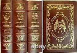 The CIVIL WAR A NARRATIVE by Shelby Foote 3 Volume Set Signed Easton Press 2010