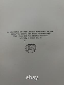 The Campaign of Chancellorsville withSlip Case/1910 withMaps