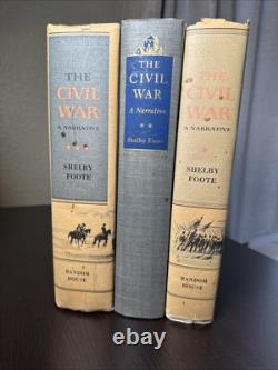 The Civil War 3 Vol. Set Shelby Foote 2 First Editions, 1958, 1963