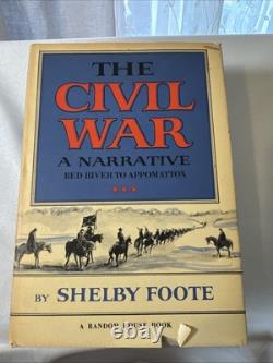 The Civil War 3 Vol. Set Shelby Foote 2 First Editions, 1958, 1963