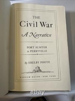 The Civil War 3 Vol. Set Shelby Foote 2 First Editions, 1958, 1963