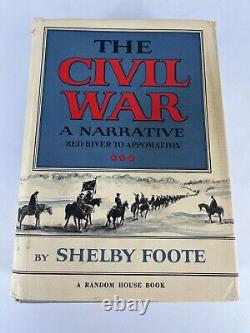 The Civil War 3 Volume Set by Shelby Foote 1958 1974 Hard Cover/Dust Jackets