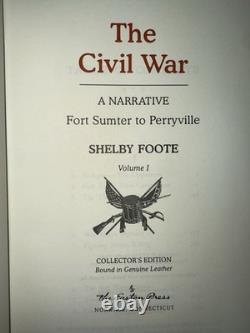 The Civil War A Narrative 3 Volume Set Signed by Shelby Foote Easton Press 2010