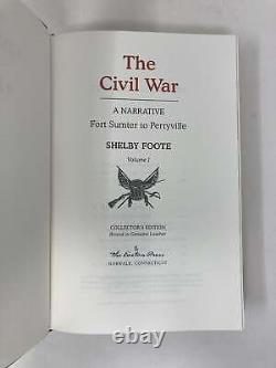 The Civil War A Narrative 3 Volumes by Shelby Foote Signed First 1st Edition