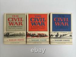 The Civil War A Narrative by Shelby Foote 3 Volume Set HC