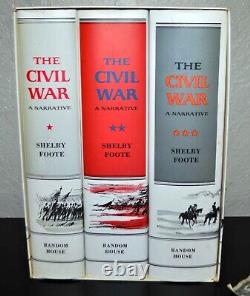 The Civil War. Shelby Foote. 3-Volume Random House Box Set, with maps. Like New