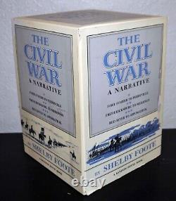 The Civil War. Shelby Foote. 3-Volume Random House Box Set, with maps. Like New