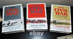 The Civil War. Shelby Foote. 3-Volume Random House Box Set, with maps. Like New