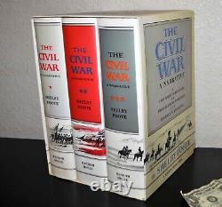 The Civil War. Shelby Foote. 3-Volume Random House Box Set, with maps. Like New