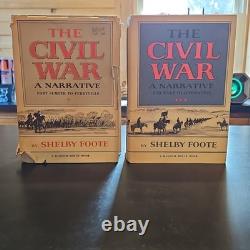 The Civil War a Narrative 2 Book Set by Shelby Foote 1958 And 1974
