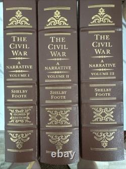 The Civil War by Shelby Foote Signed Bound Leather Easton Press Collector's Ed