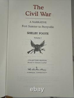 The Civil War by Shelby Foote Signed Bound Leather Easton Press Collector's Ed