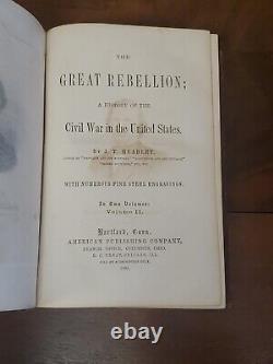 The Great Rebellion A History of the Civil War. By J. T. Headley 2 Vol. Set